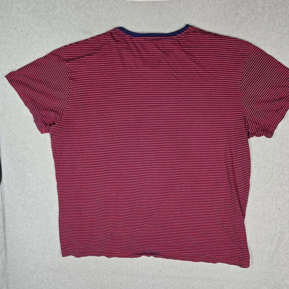 Polo By Ralph Lauren Men Shirt 4XB BIG Red Embroidered Striped Pony READ